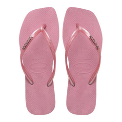 Sandalias Havaianas Slim Square Logo Metallic Mujer